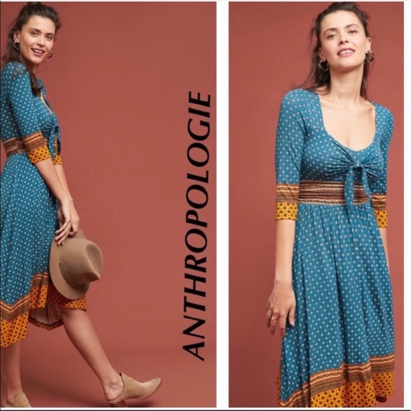 Anthropologie Dresses & Skirts - Maeve by Anthropologie Teal Beloved Mid Dress L